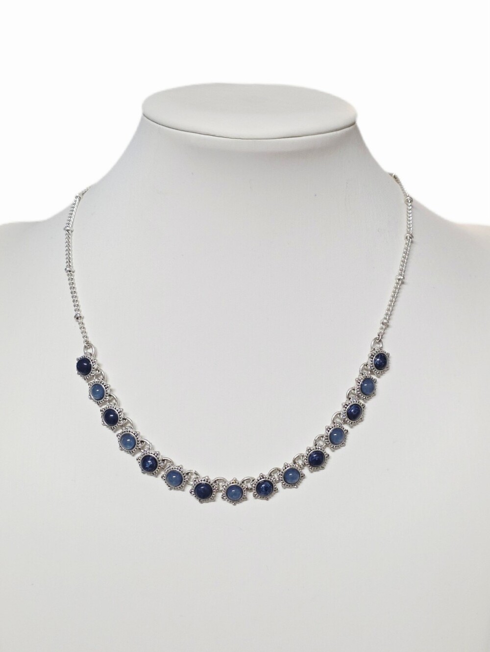 Nine West Vintage America Collection Silver-tone Blue Stone Necklace - NWT